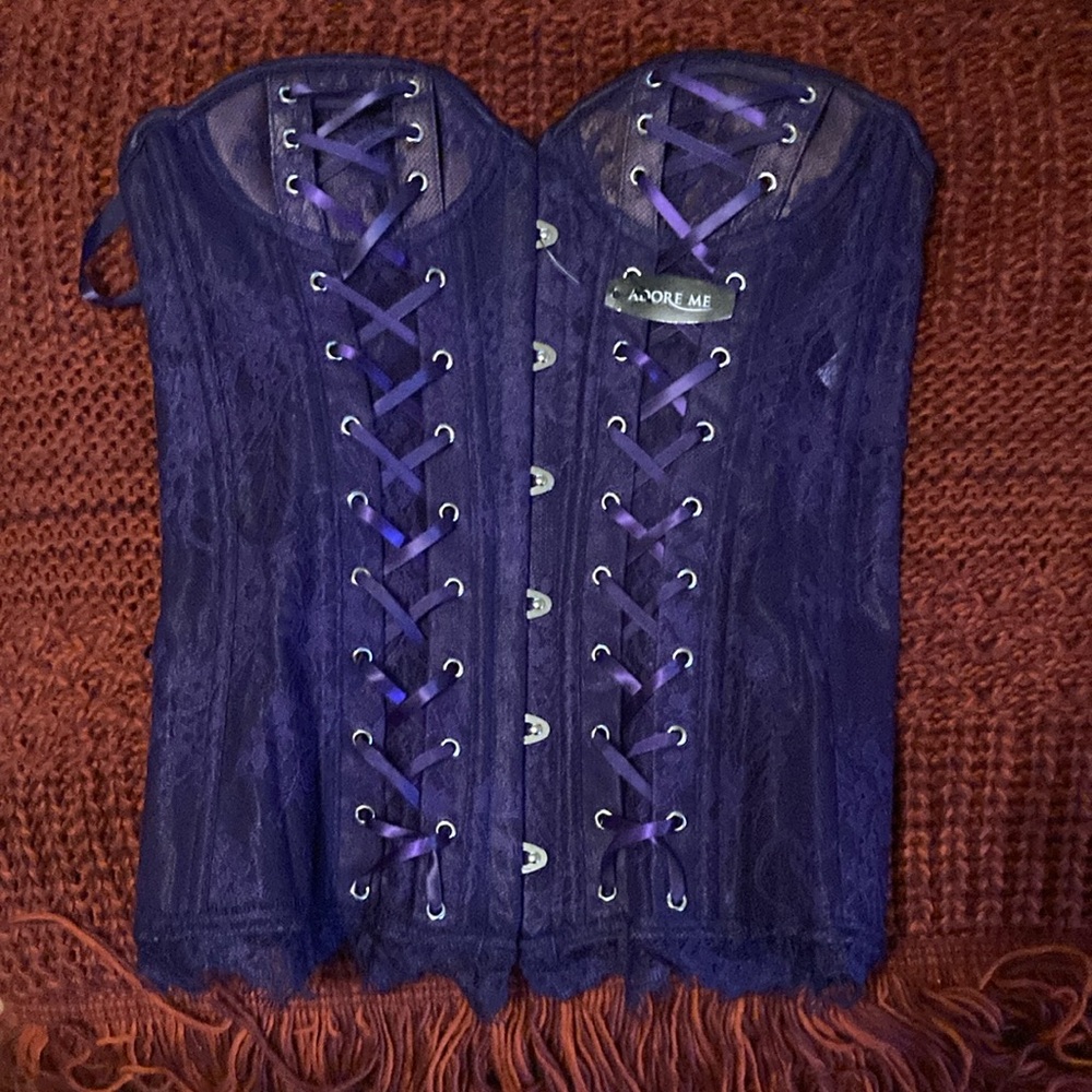 Purple Lace-Up Corset